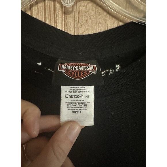 Vintage Harley Davidson Mid American Black Men's T-Shirt Size Large Biker Riding - Picture 3 of 4